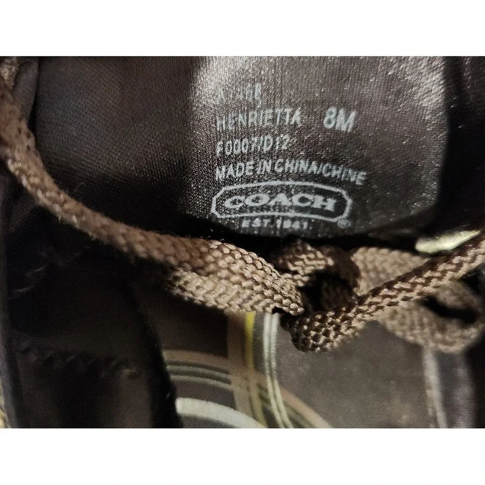 Vintage Y2K Coach Henrietta Brown Signature C Jacquard Suede Sneakers Womens 8 M - Picture 8 of 9